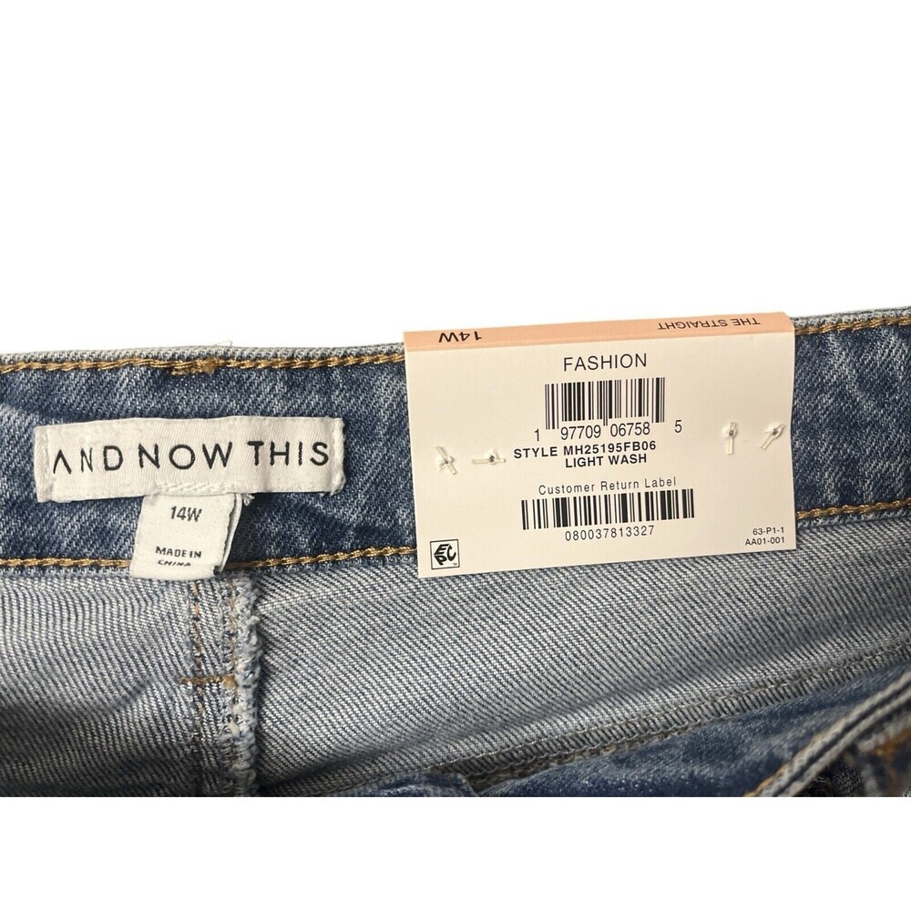 NWT AND NOW THIS Ultra Rise Straight Leg 2Toned Denim Jeans Women’s Plus Size-14 - Picture 9 of 14